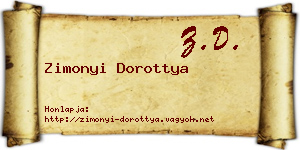 Zimonyi Dorottya névjegykártya